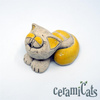 Figurka Leżący Kotek CeramiCats żółty